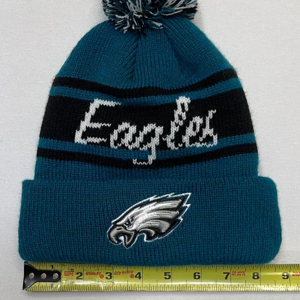 NFL Philadelphia Eagles‎ Green Sports Fan Tailgating Knit Pom Pom Beanie Hat OS